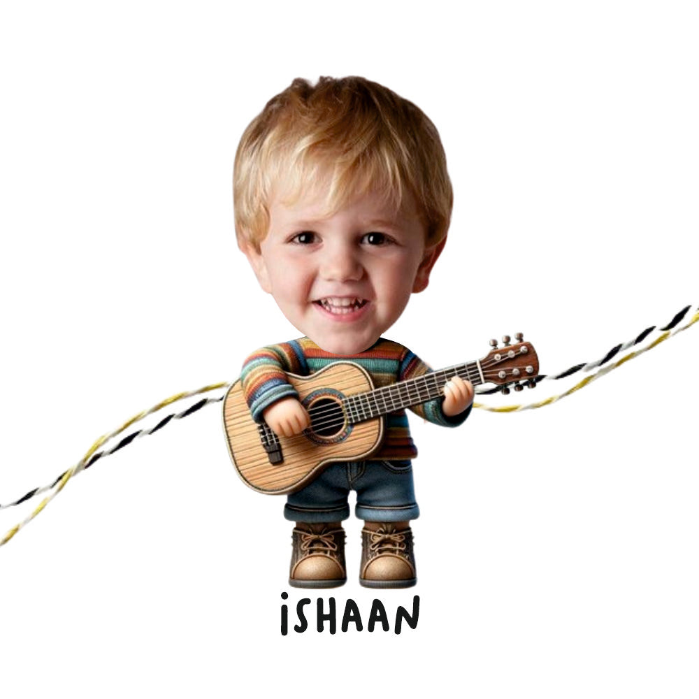 Babble Wrap Personalised Caricature Rakhi - Rockstar