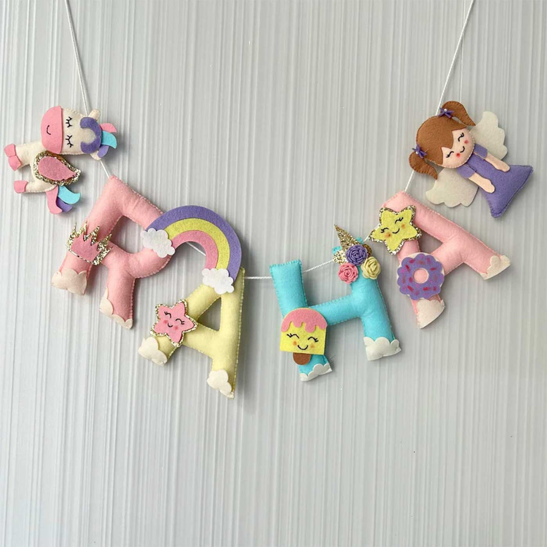 Babble Wrap Unicorn Fairy Name Bunting/Garland