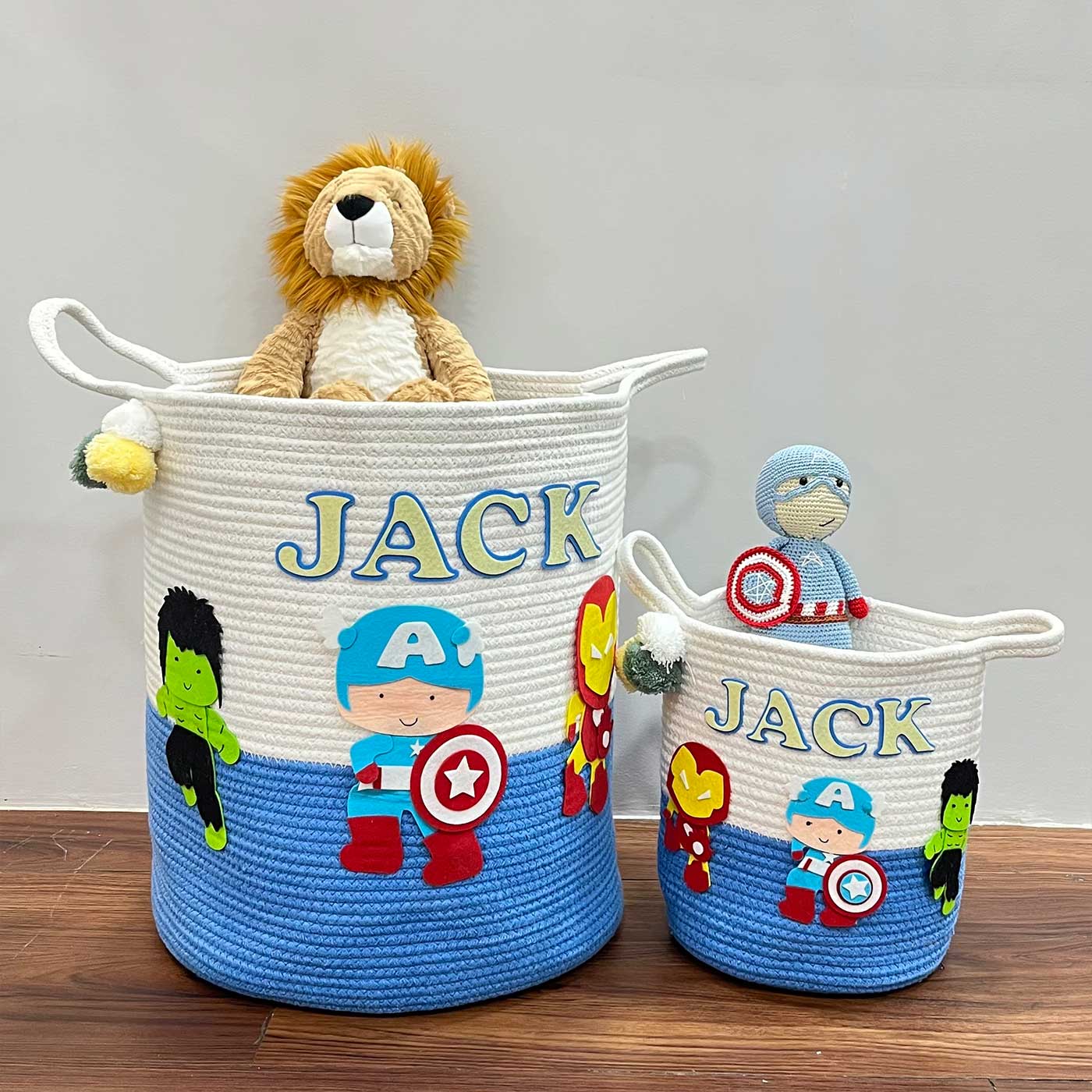 babble-wrap-jute-cotton-storage-basket-superhero-squad