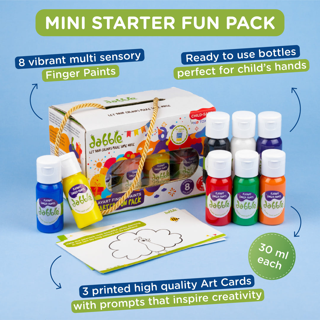Dabble Mini Starter Finger Painting Fun Pack | Non-Toxic and Mess-Free