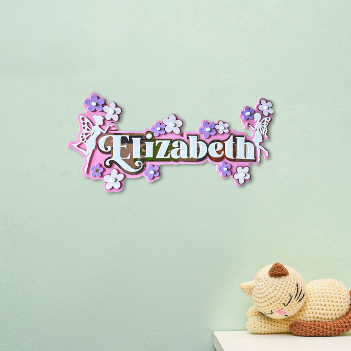 3 Layer Name Plaque- Fairyland Floral