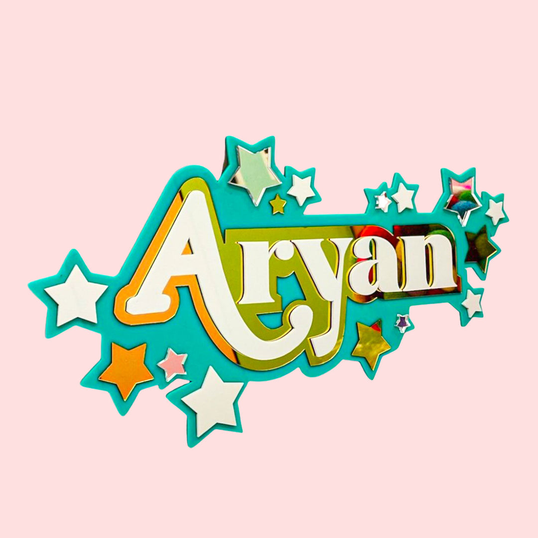 3 Layer Name Plaque- Stars