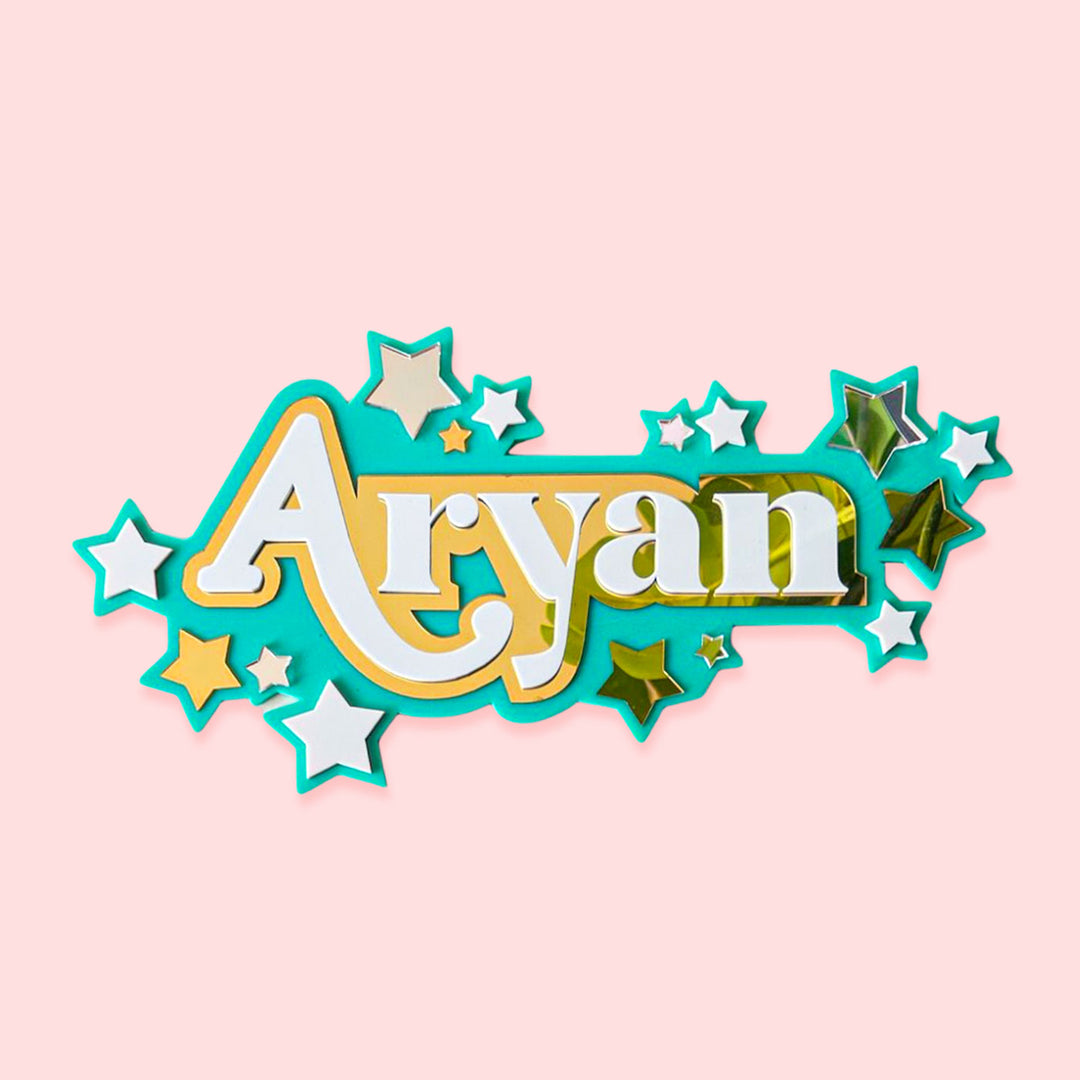 3 Layer Name Plaque- Stars
