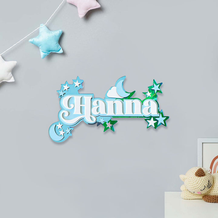 3 Layer Name Plaque- Moon Magic