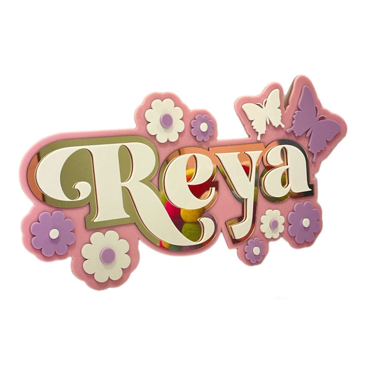 3 Layer Acrylic Name Plaque- Garden Grace