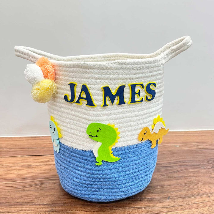 Babble Wrap Jute Cotton Storage Basket - T-Rex Treasures