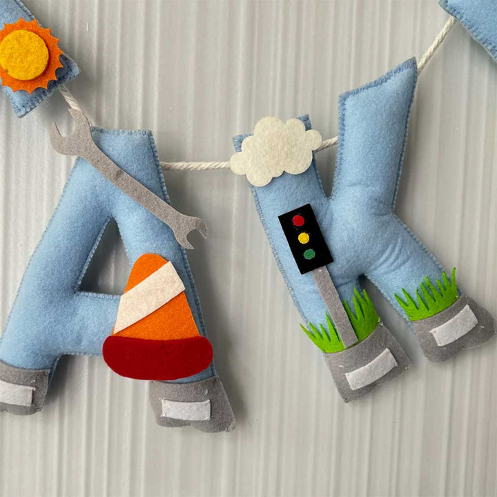Babble Wrap Road Building Name Bunting/Garland