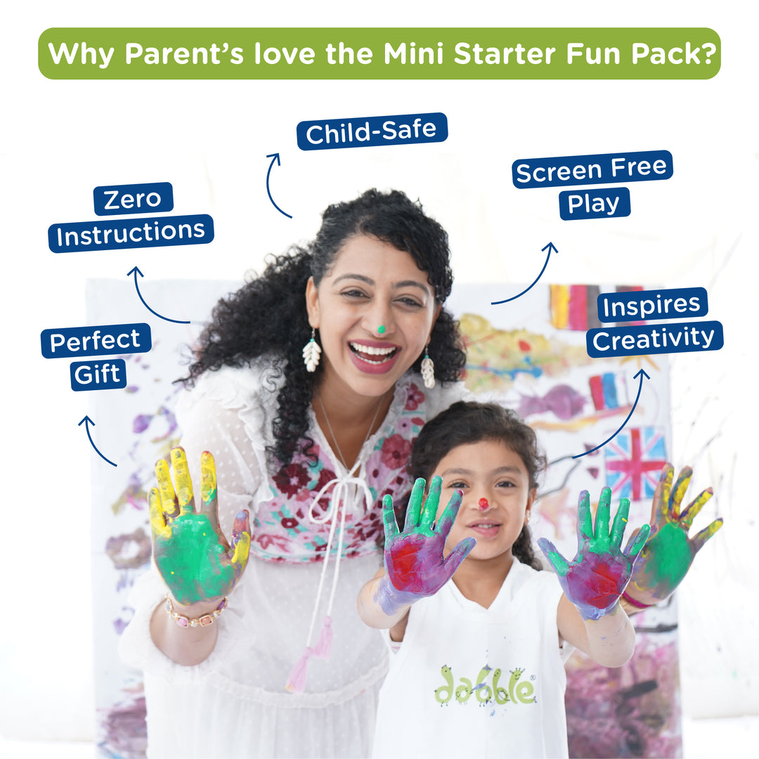 Dabble Mini Starter Finger Painting Fun Pack | Non-Toxic and Mess-Free