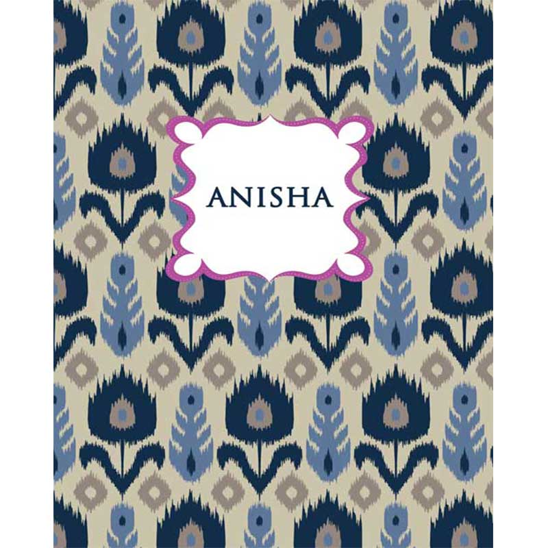 Blue Ikat Hardbound Notebook