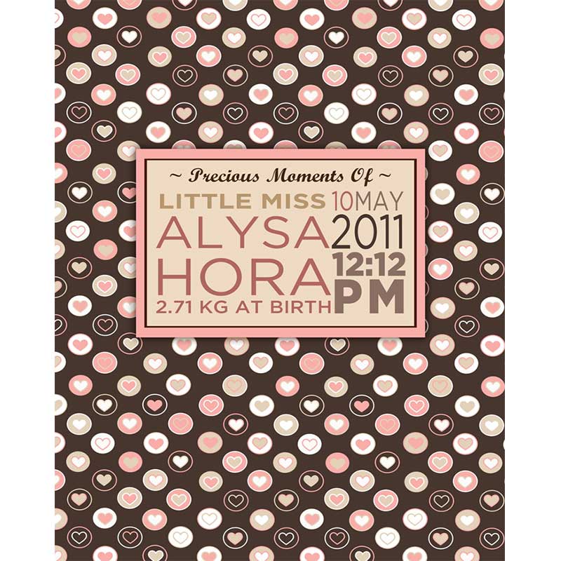 Pink Hearts Hardbound Notebook