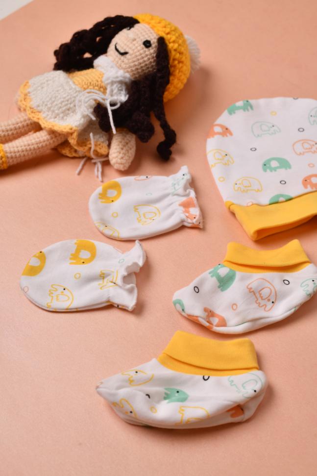 Mighty Elephant - Cap, Mitten & Booties