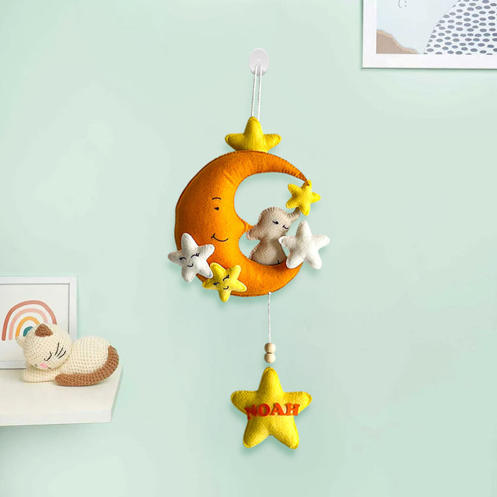 Babble Wrap  Baby Ellie on a Moon Name Hanging