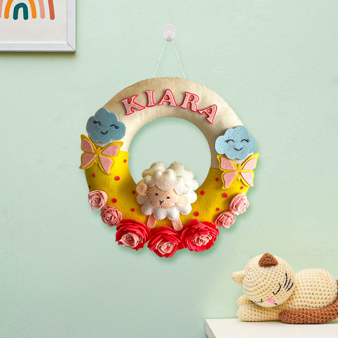 Babble Wrap Daisy Sheep Name Hanging