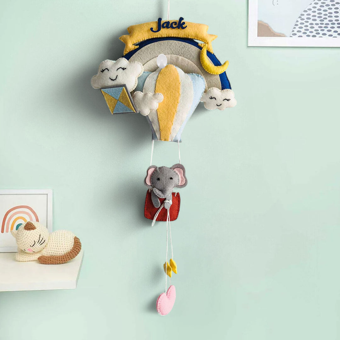 Babble Wrap  Ellie in a Hot Air Balloon Name Hanging