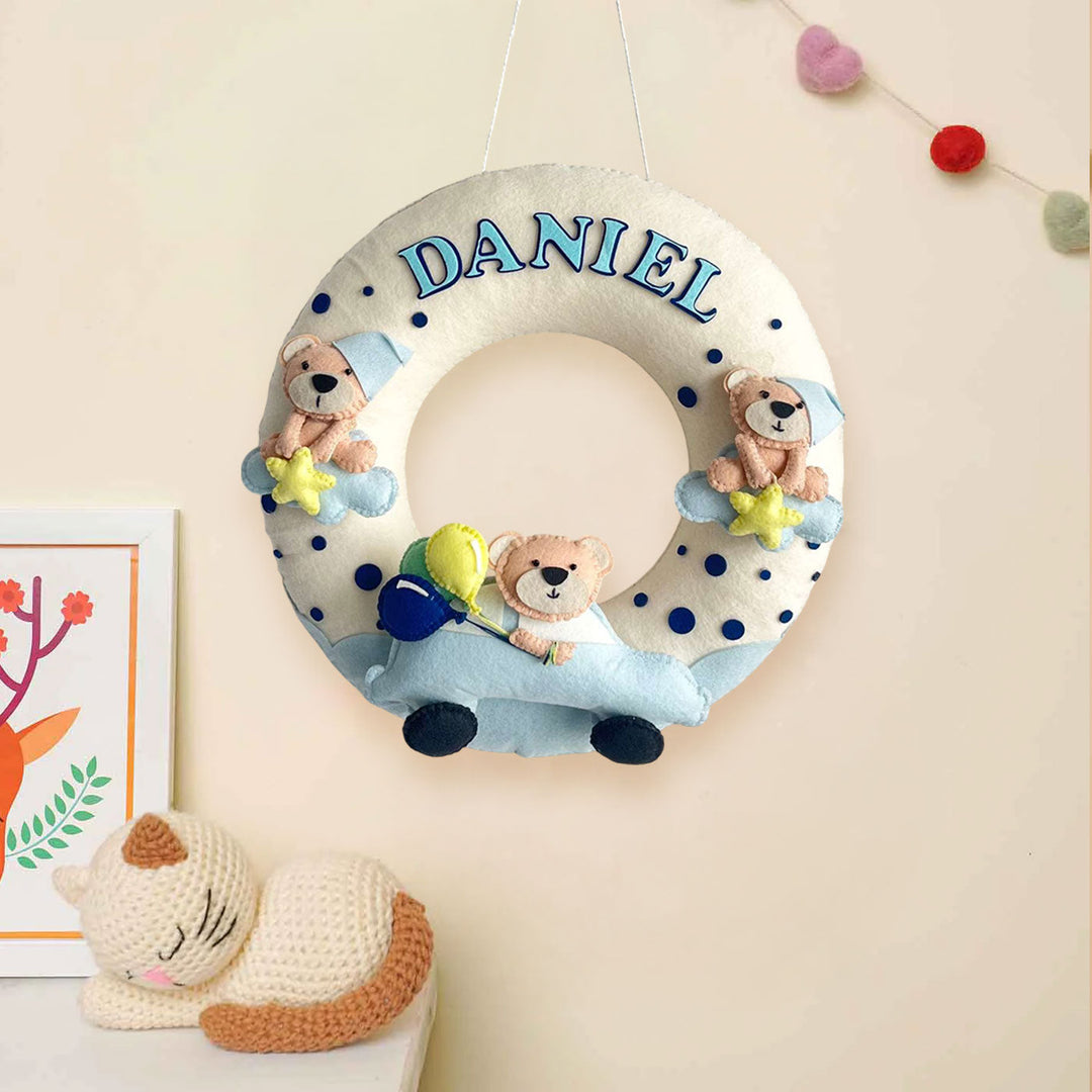 Babble Wrap Teddy on a Car Name Hanging