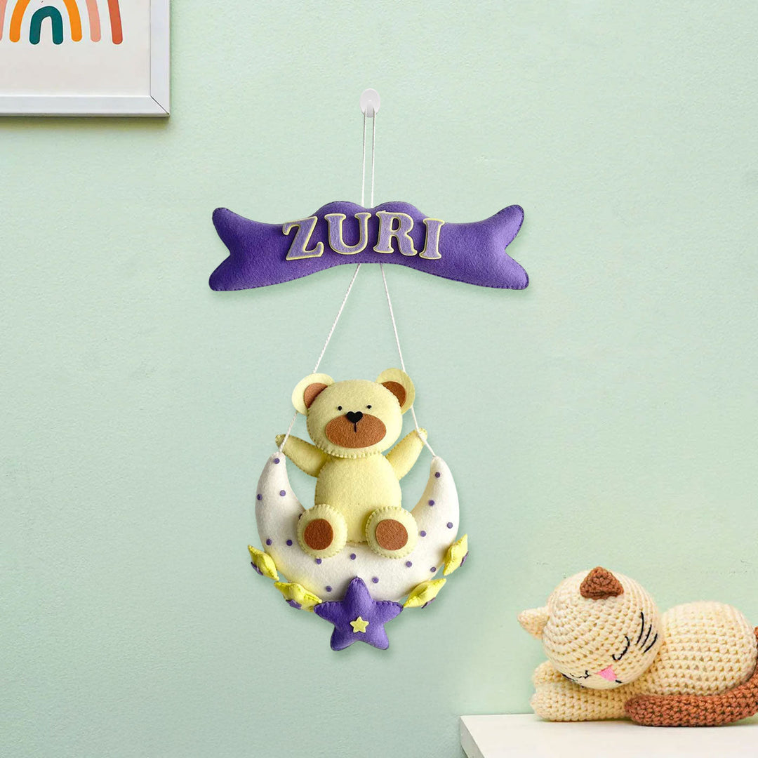 Babble Wrap  Teddy's Starry Moon Name Hanging
