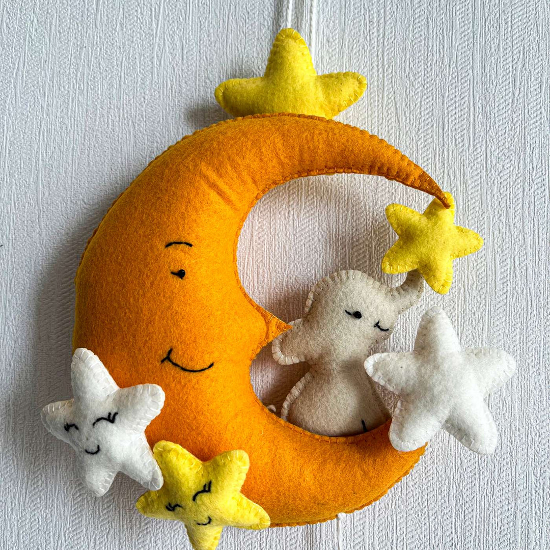 Babble Wrap  Baby Ellie on a Moon Name Hanging