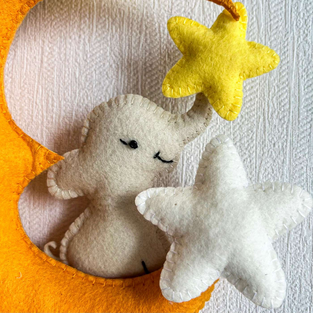 Babble Wrap  Baby Ellie on a Moon Name Hanging