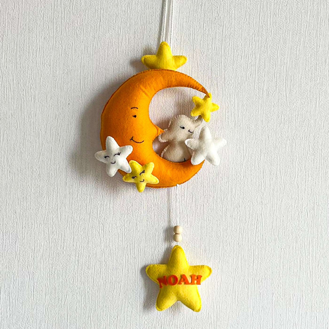 Babble Wrap  Baby Ellie on a Moon Name Hanging