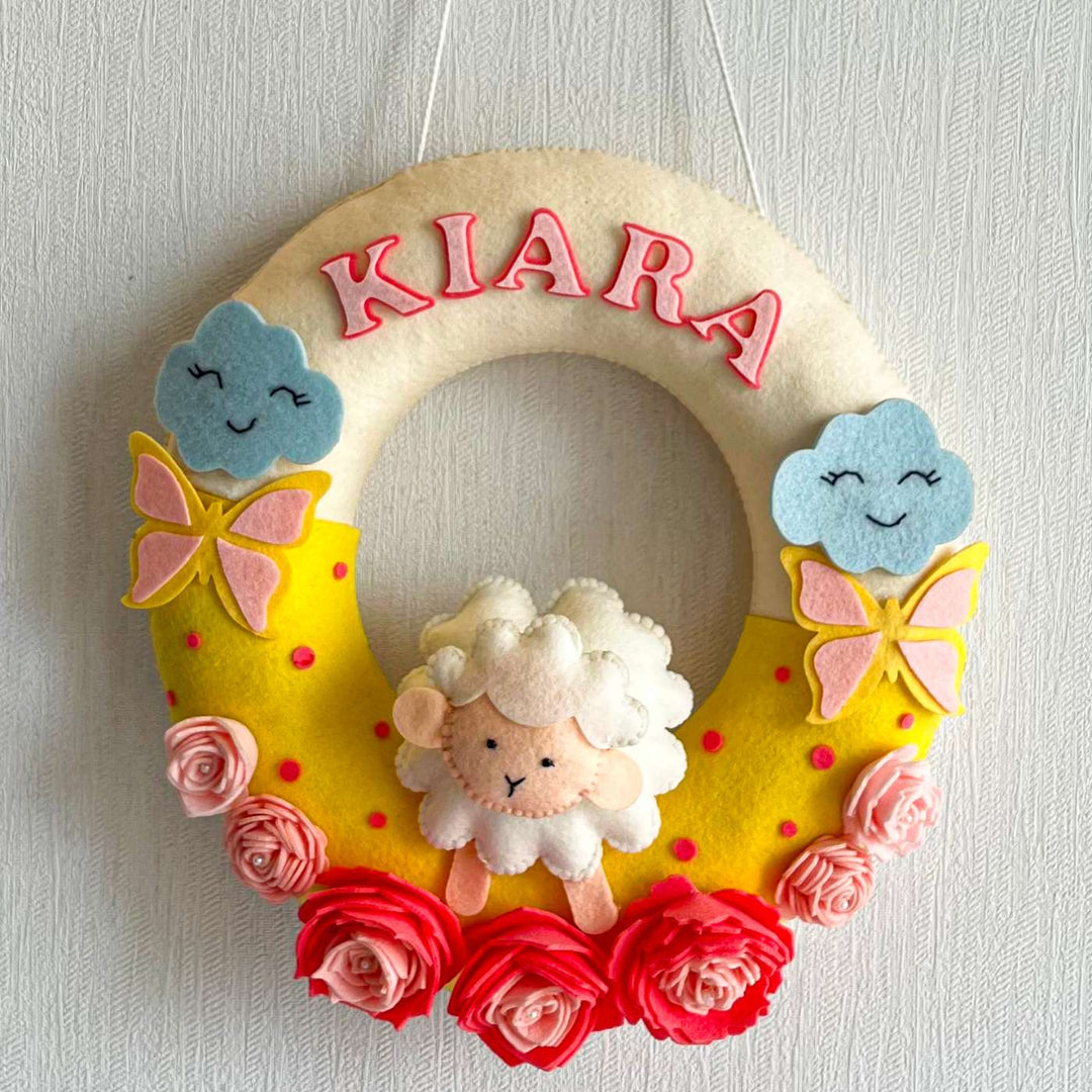 Babble Wrap Daisy Sheep Name Hanging