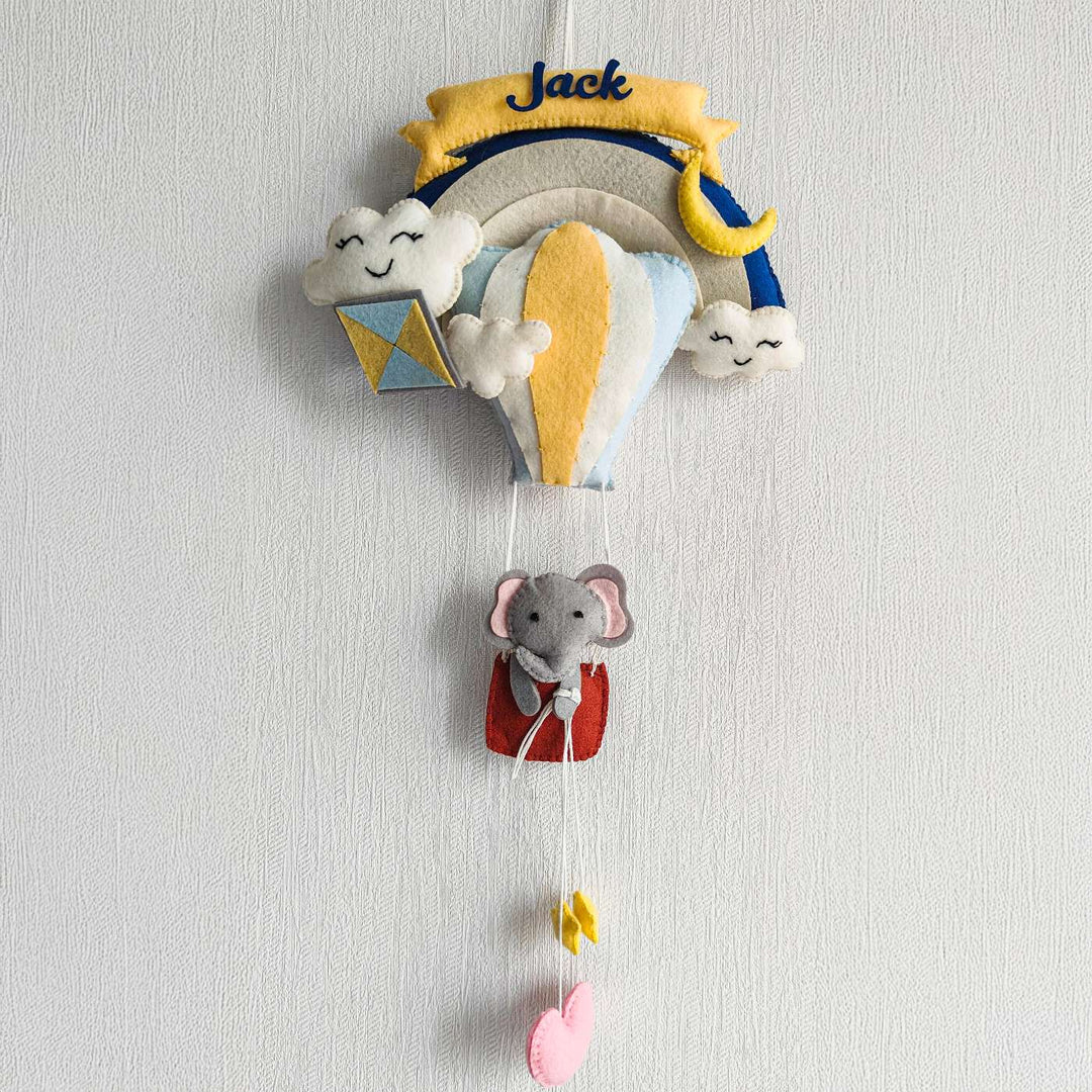 Babble Wrap  Ellie in a Hot Air Balloon Name Hanging