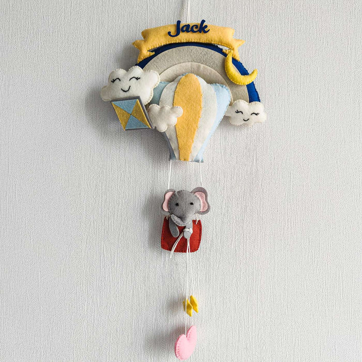 Babble Wrap  Ellie in a Hot Air Balloon Name Hanging