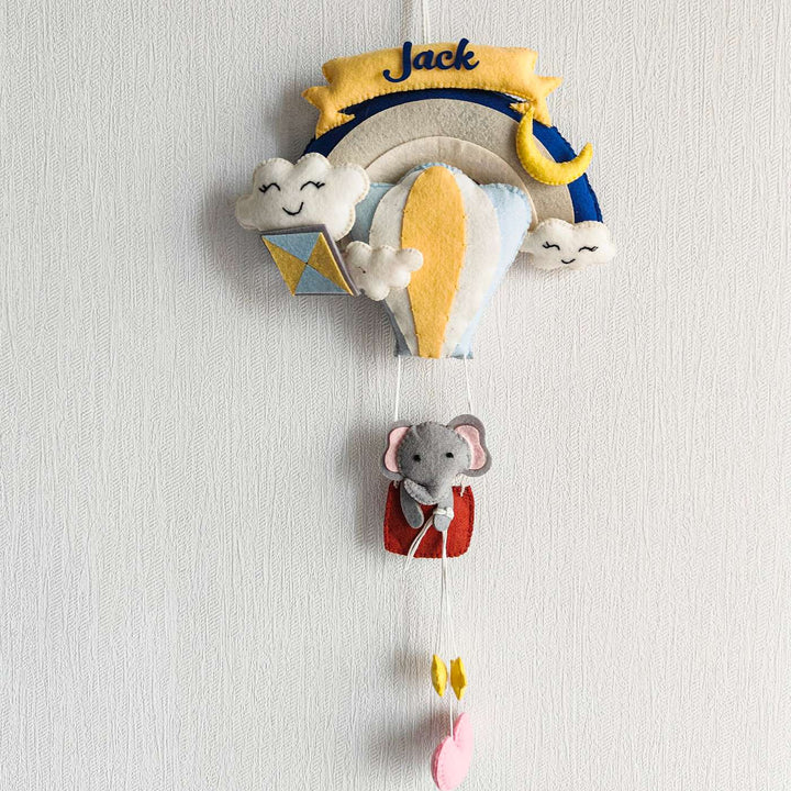 Babble Wrap  Ellie in a Hot Air Balloon Name Hanging