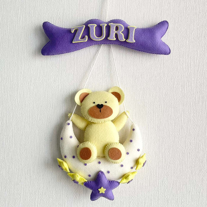 Babble Wrap  Teddy's Starry Moon Name Hanging