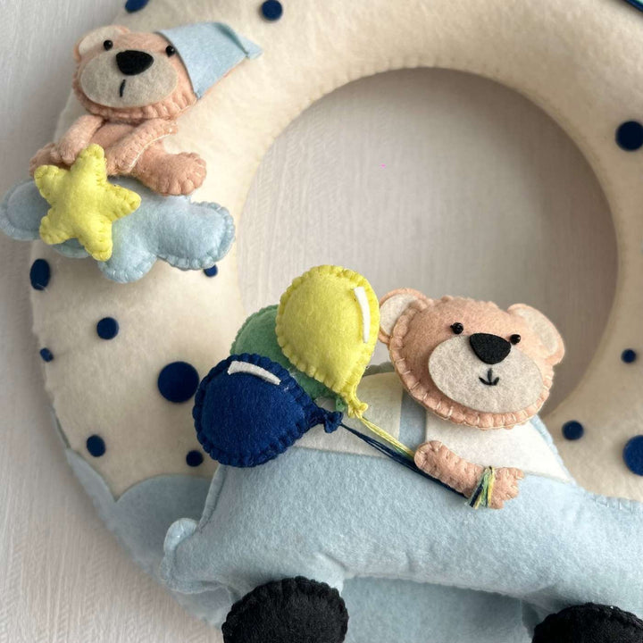 Babble Wrap Teddy on a Car Name Hanging