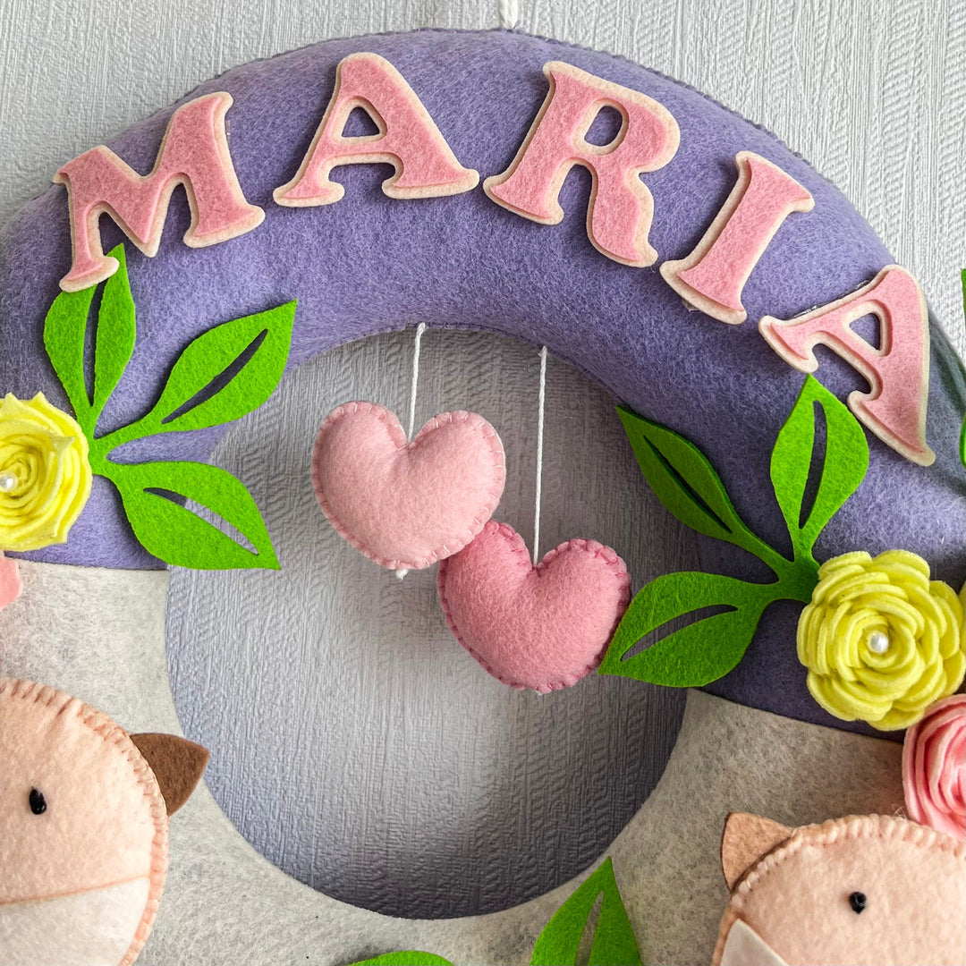 Babble Wrap Tweets & Blooms Name Hanging