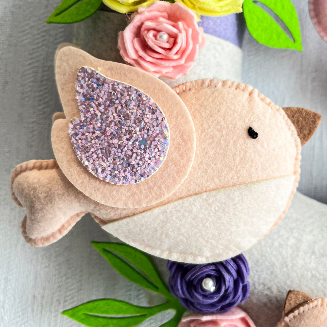 Babble Wrap Tweets & Blooms Name Hanging