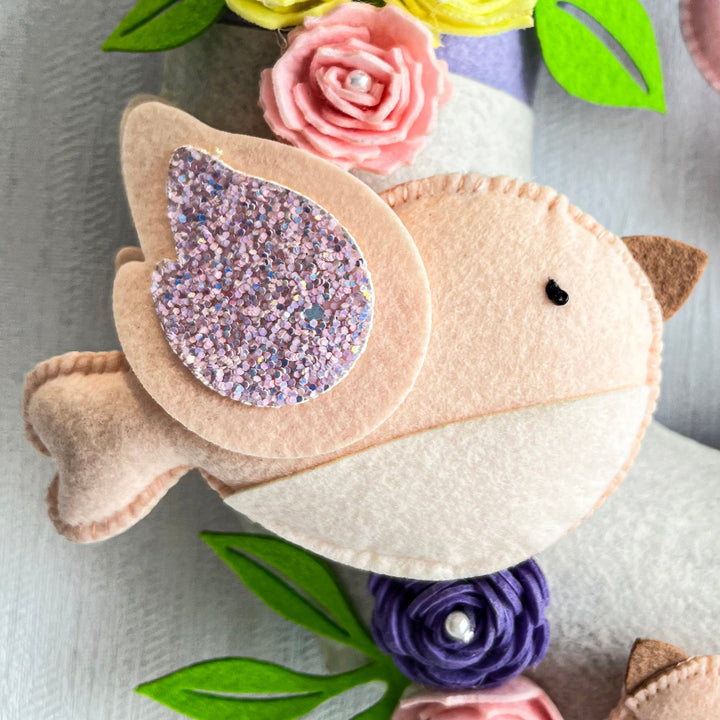 Babble Wrap Tweets & Blooms Name Hanging