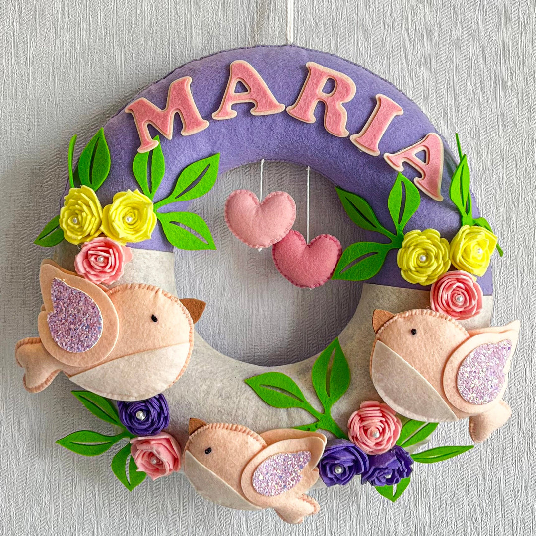 Babble Wrap Tweets & Blooms Name Hanging