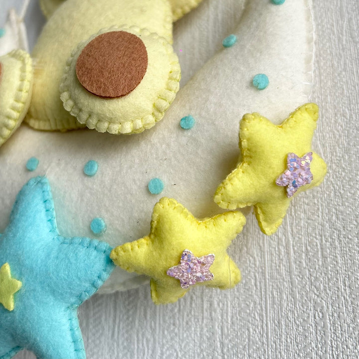 Babble Wrap Teddy On a Moon Name Hanging
