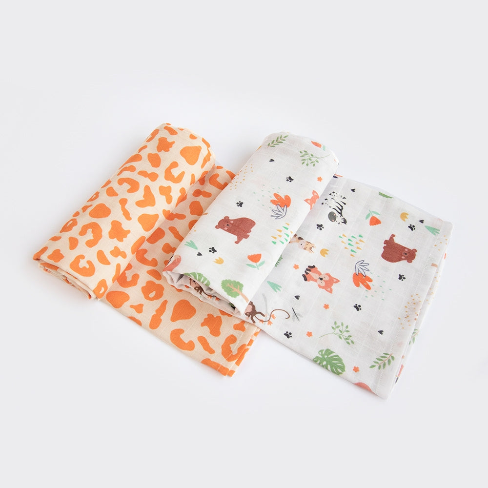 Baby Animals, Wild & Free - Organic Luxury Swaddles Set