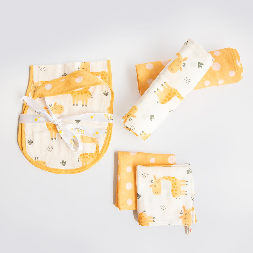 Baby Giraffe Muslin Essentials - Set Of 6