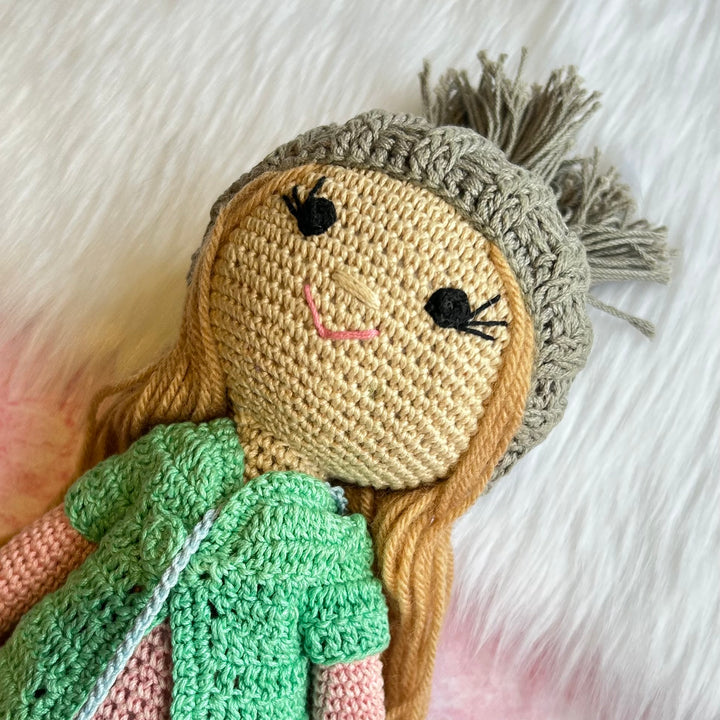 Crochet Doll - Beanie Belle (Aqua-Blue)