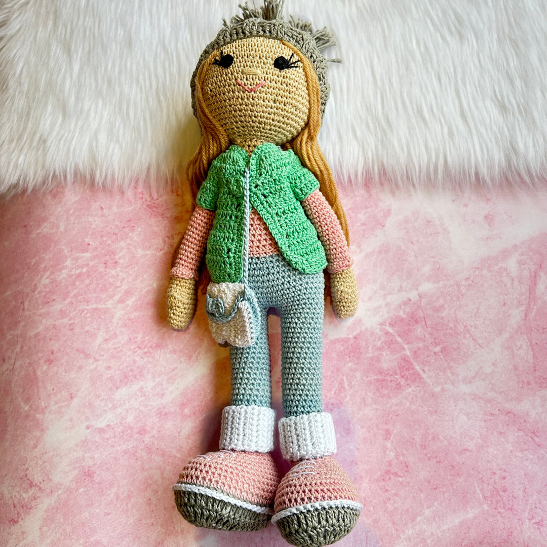 Crochet Doll - Beanie Belle (Aqua-Blue)