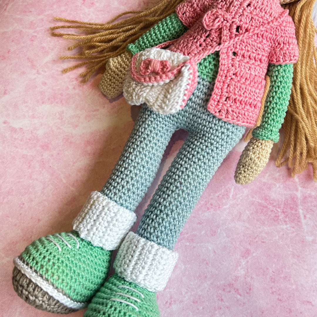 Crochet Doll - Beanie Belle (Pink-Blue)