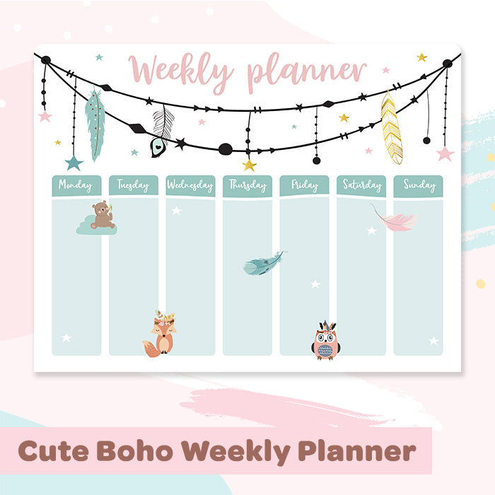 Kids Weekly Planner - Cute Boho
