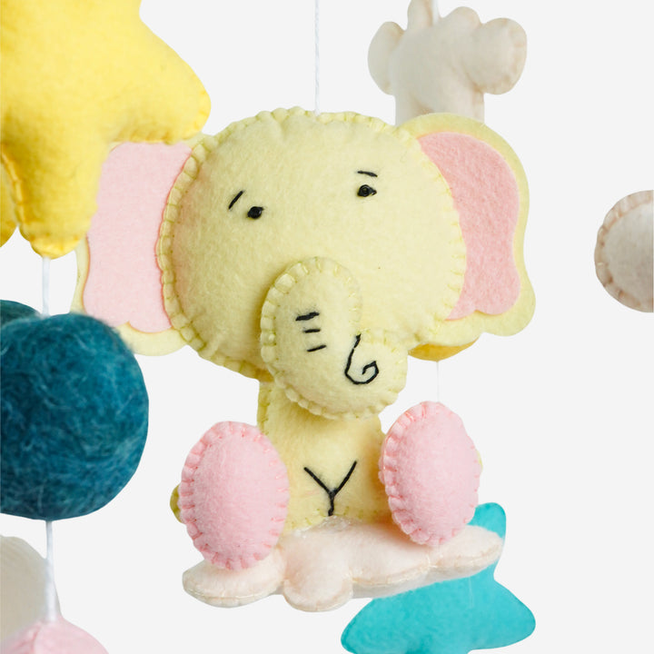 Babble Wrap Cot / Crib Mobile - Elephant Air Adventure