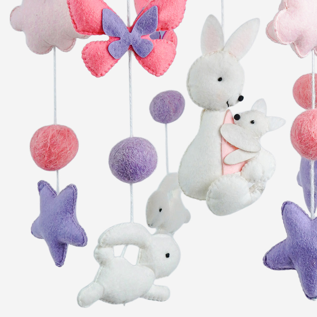 Babble Wrap Cot / Crib Mobile - Fluttering Burrows