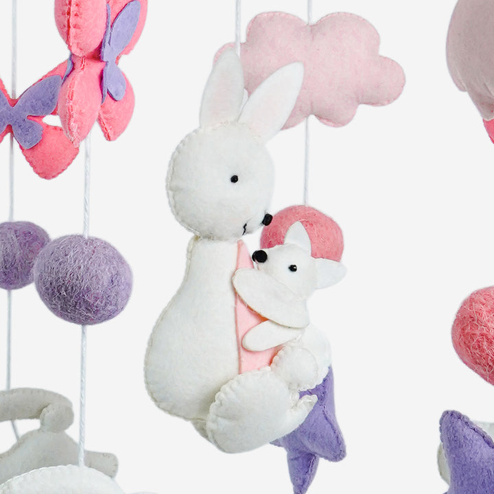Babble Wrap Cot / Crib Mobile - Fluttering Burrows