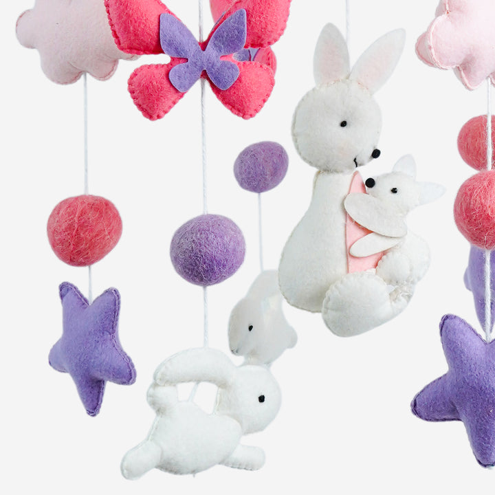 Babble Wrap Cot / Crib Mobile - Fluttering Burrows