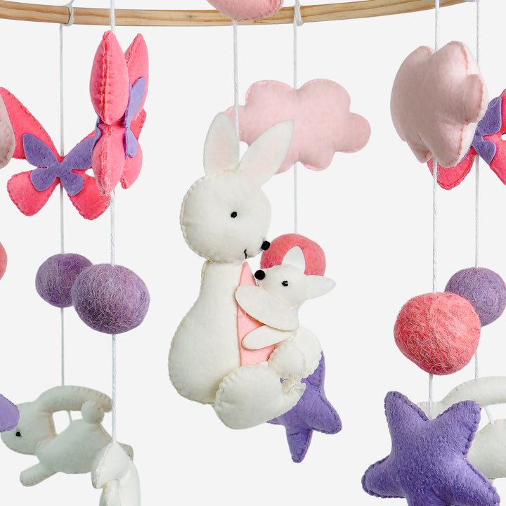Babble Wrap Cot / Crib Mobile - Fluttering Burrows