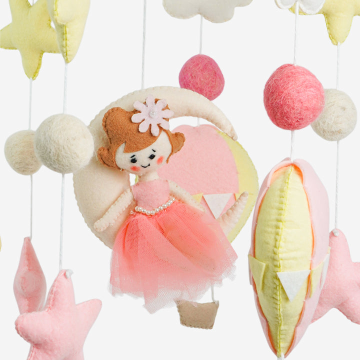 Babble Wrap Cot / Crib Mobile - Fairy’s Magic Balloon Ride