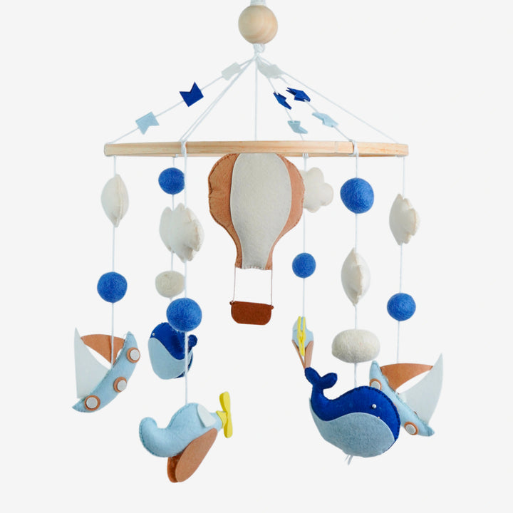 Babble Wrap Cot / Crib Mobile - Seaside Skies