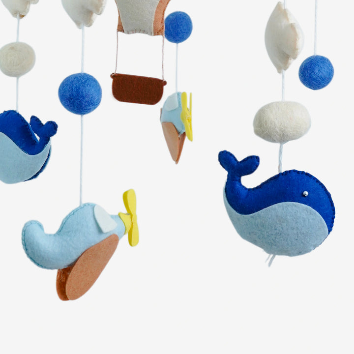 Babble Wrap Cot / Crib Mobile - Seaside Skies