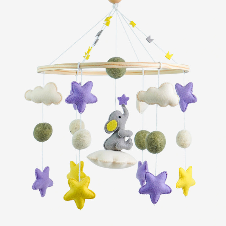 Babble Wrap Cot / Crib Mobile - Stargazer Elephant