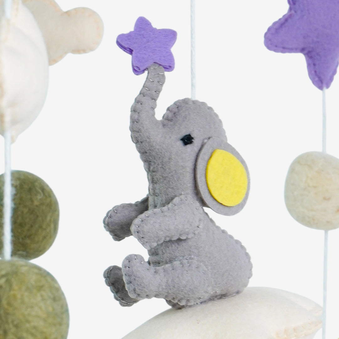 Babble Wrap Cot / Crib Mobile - Stargazer Elephant